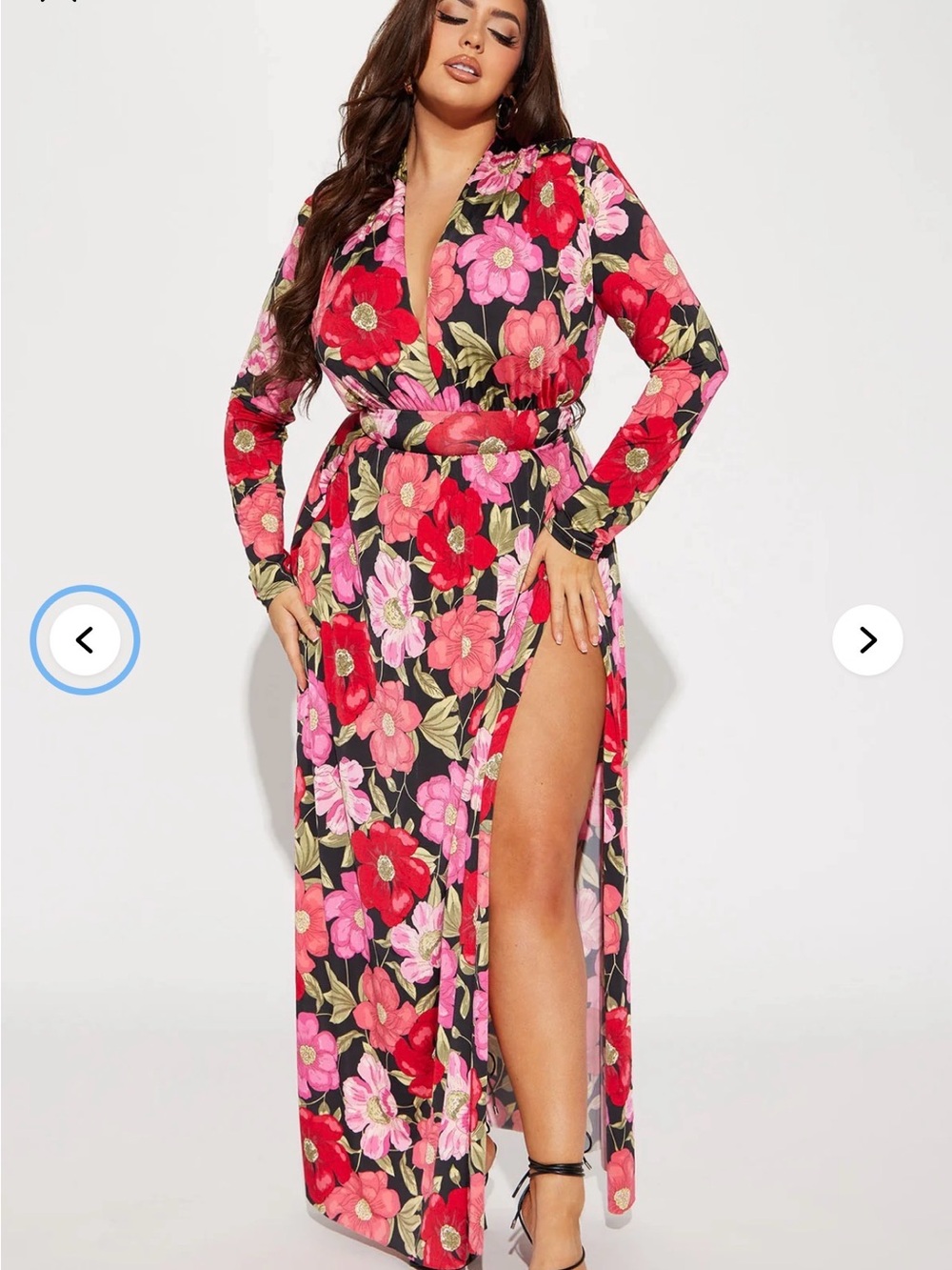 Fashion Nova Red Floral Spree Dress 1x